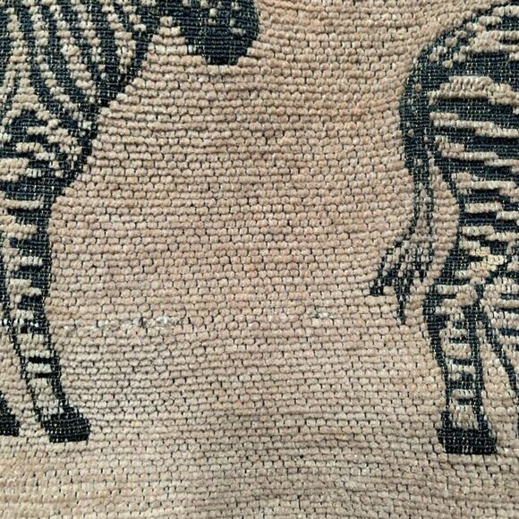 Vintage 90s Vest Safari Zebra Animal Print Button Down Tan Black Tapestry Shirt - Picture 6 of 9